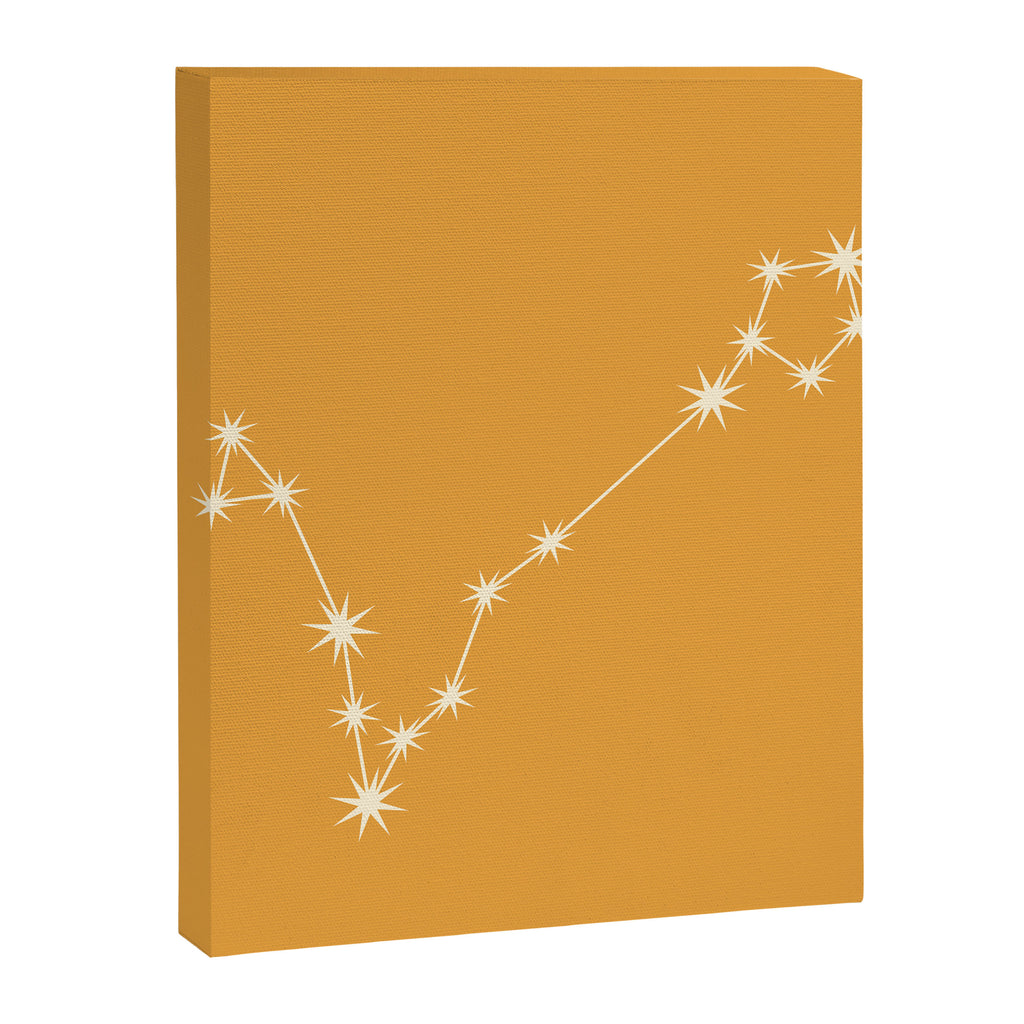 Pisces Zodiac Star Constellation Line Art Peach Orange Canvas Print Gallery Image 8