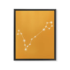 Pisces Zodiac Star Constellation Line Art Peach Orange Framed Canvas Print Gallery Image 8