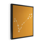 Pisces Zodiac Star Constellation Line Art Peach Orange Framed Canvas Print Gallery Image 2