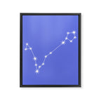 Pisces Zodiac Star Constellation Line Art Periwinkle Purple Framed Canvas Print Gallery Image 8