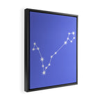 Pisces Zodiac Star Constellation Line Art Periwinkle Purple Framed Canvas Print Gallery Image 2