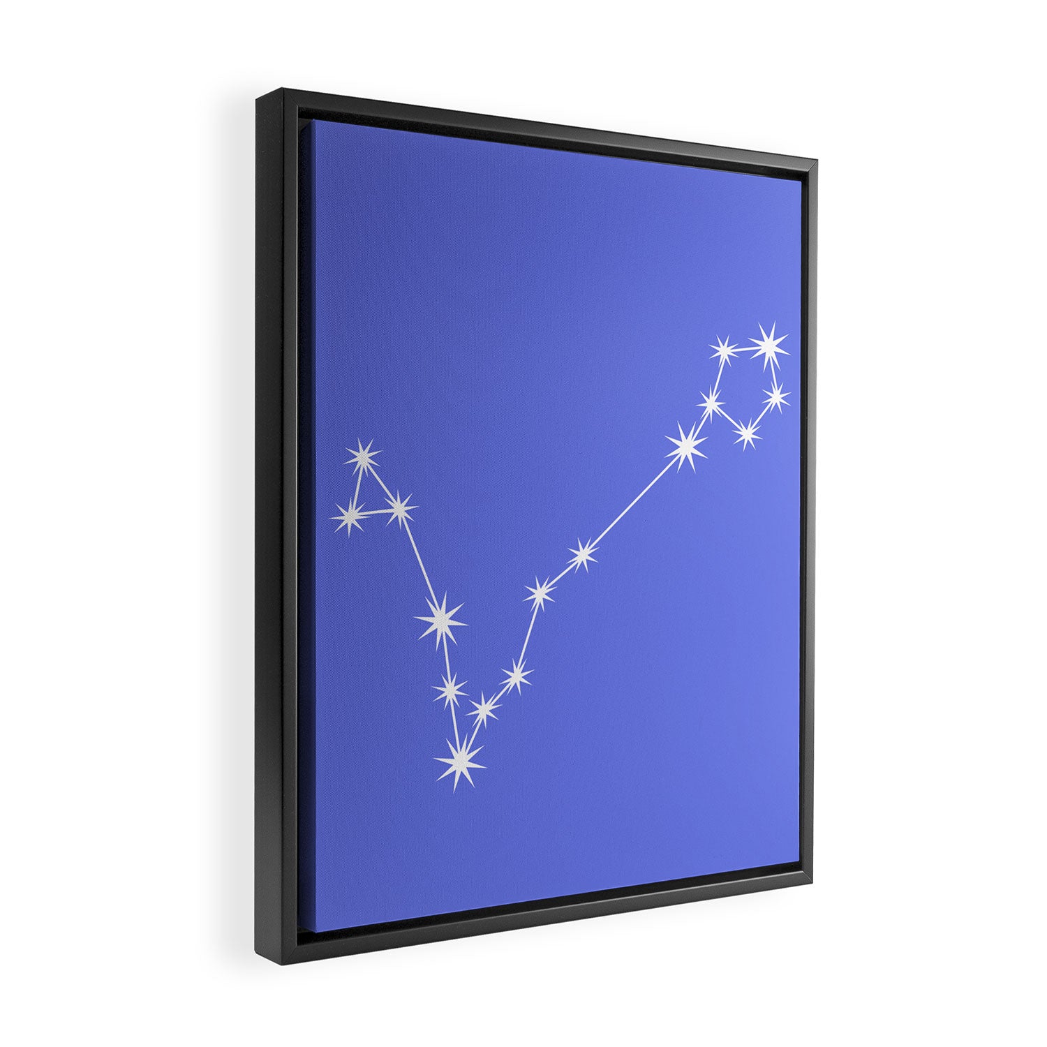 Pisces Zodiac Star Constellation Line Art Periwinkle Purple Framed Canvas Print Gallery Image 2