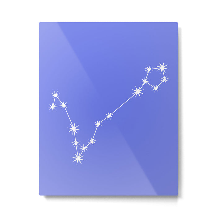 Pisces Zodiac Star Constellation Line Art Periwinkle Purple Metal Print Gallery Image 1