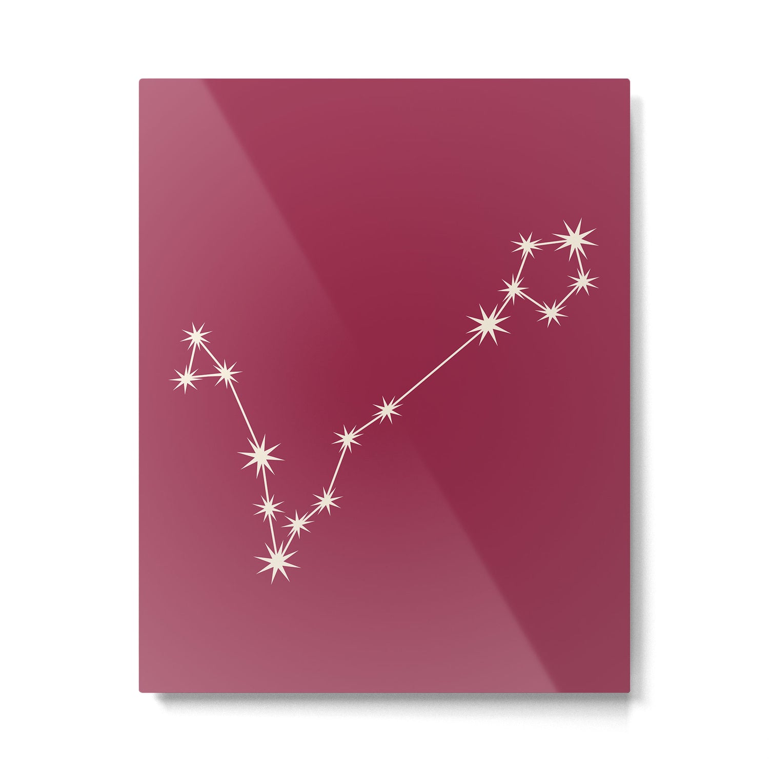 Pisces Zodiac Star Constellation Line Art Pink Metal Print Gallery Image 6