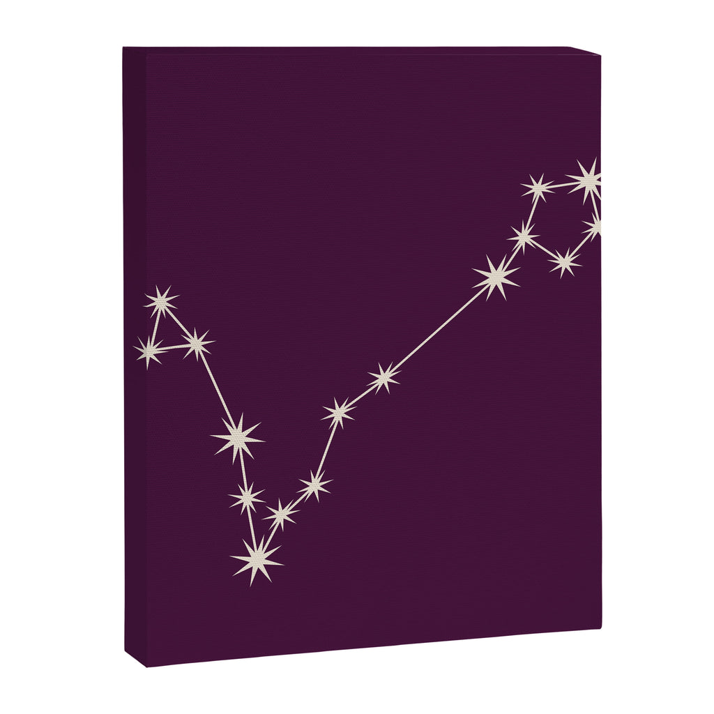 Pisces Zodiac Star Constellation Line Art Plum Purple Canvas Print Gallery Image 8