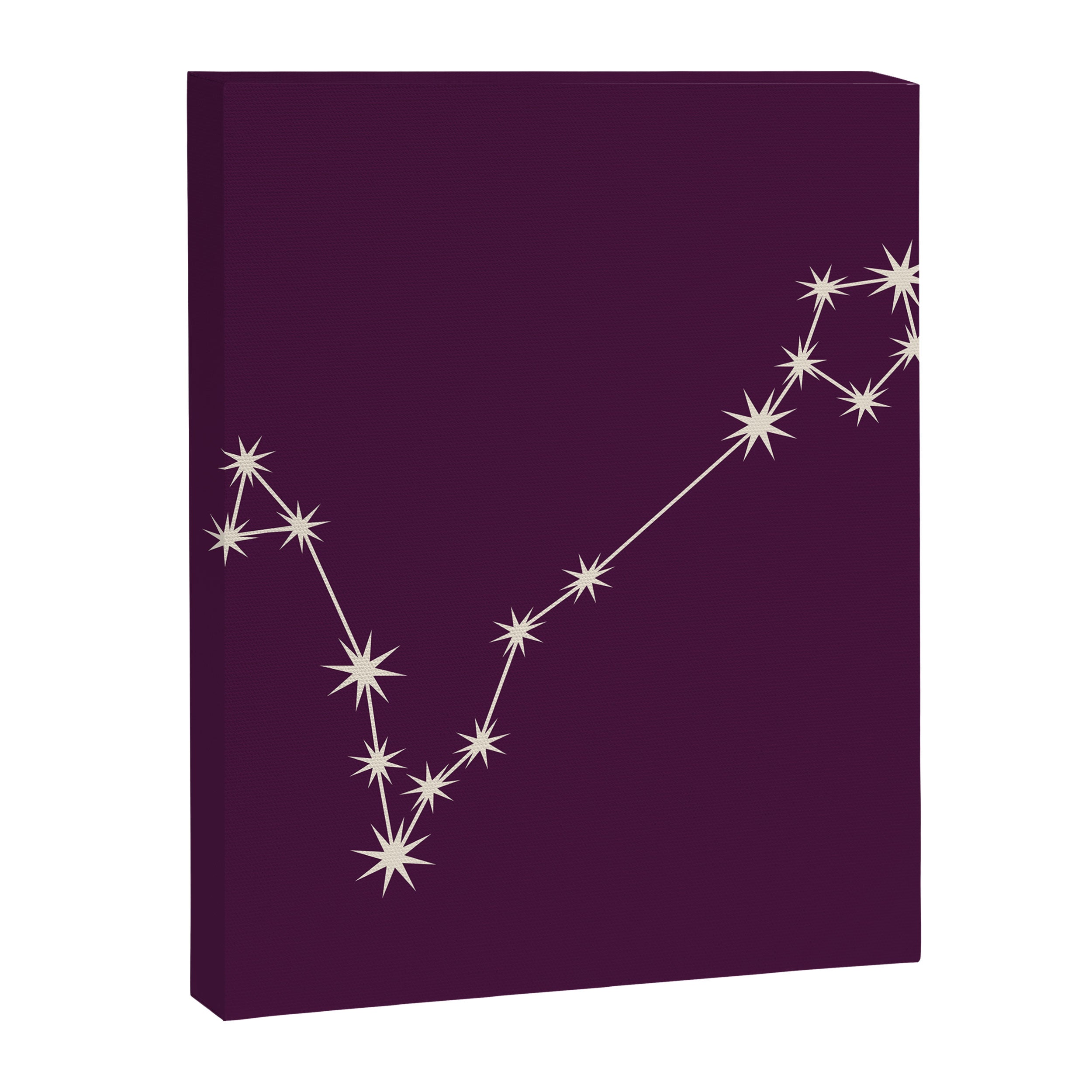 Pisces Zodiac Star Constellation Line Art Plum Purple Canvas Print Gallery Image 8