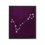 Pisces Zodiac Star Constellation Line Art Plum Purple Framed Canvas Print Gallery Image 8