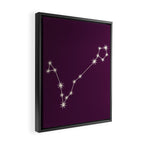 Pisces Zodiac Star Constellation Line Art Plum Purple Framed Canvas Print Gallery Image 2