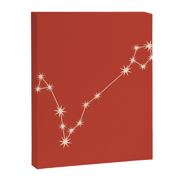 Pisces Zodiac Star Constellation Line Art Red Canvas Print Gallery Image 1