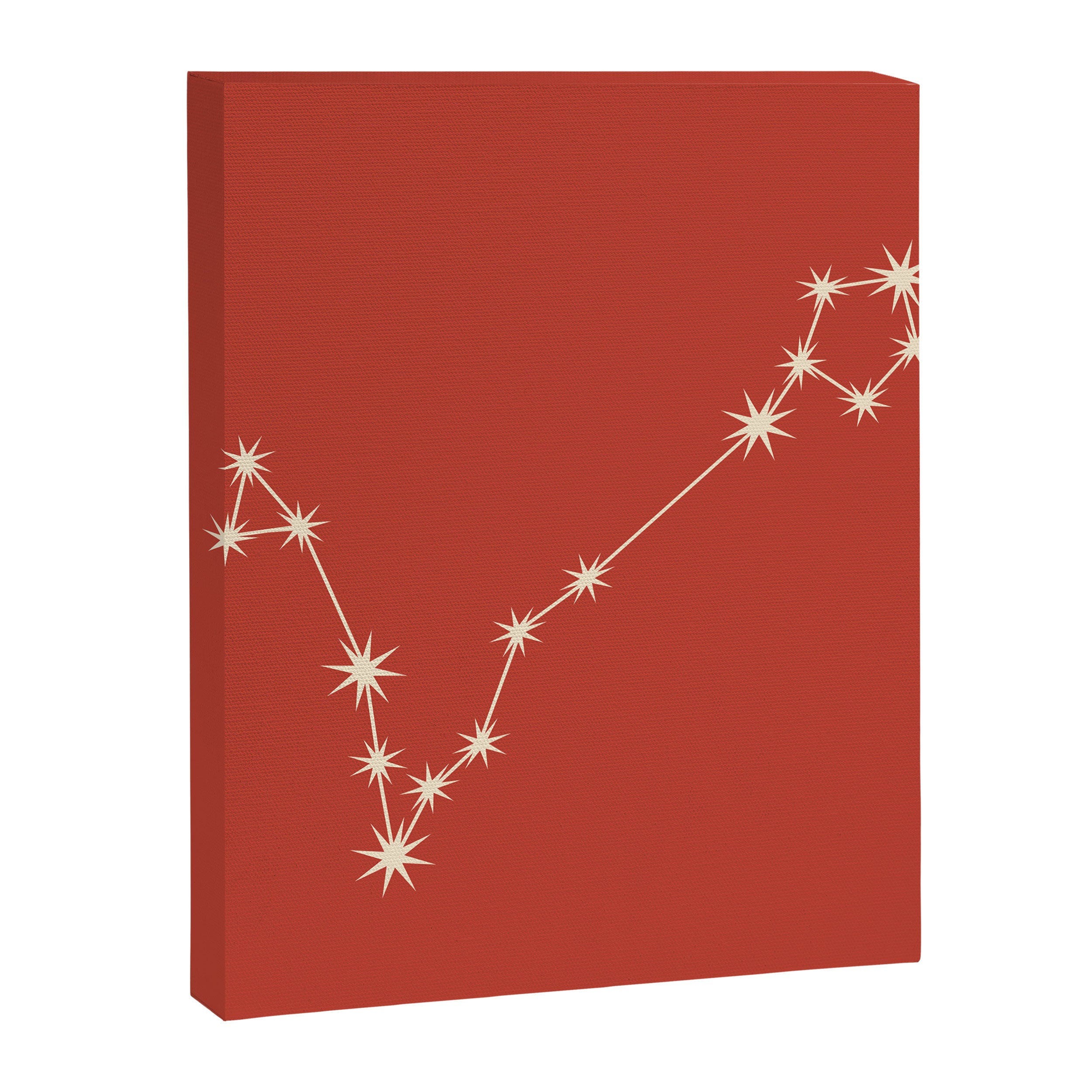 Pisces Zodiac Star Constellation Line Art Red Canvas Print Gallery Image 8
