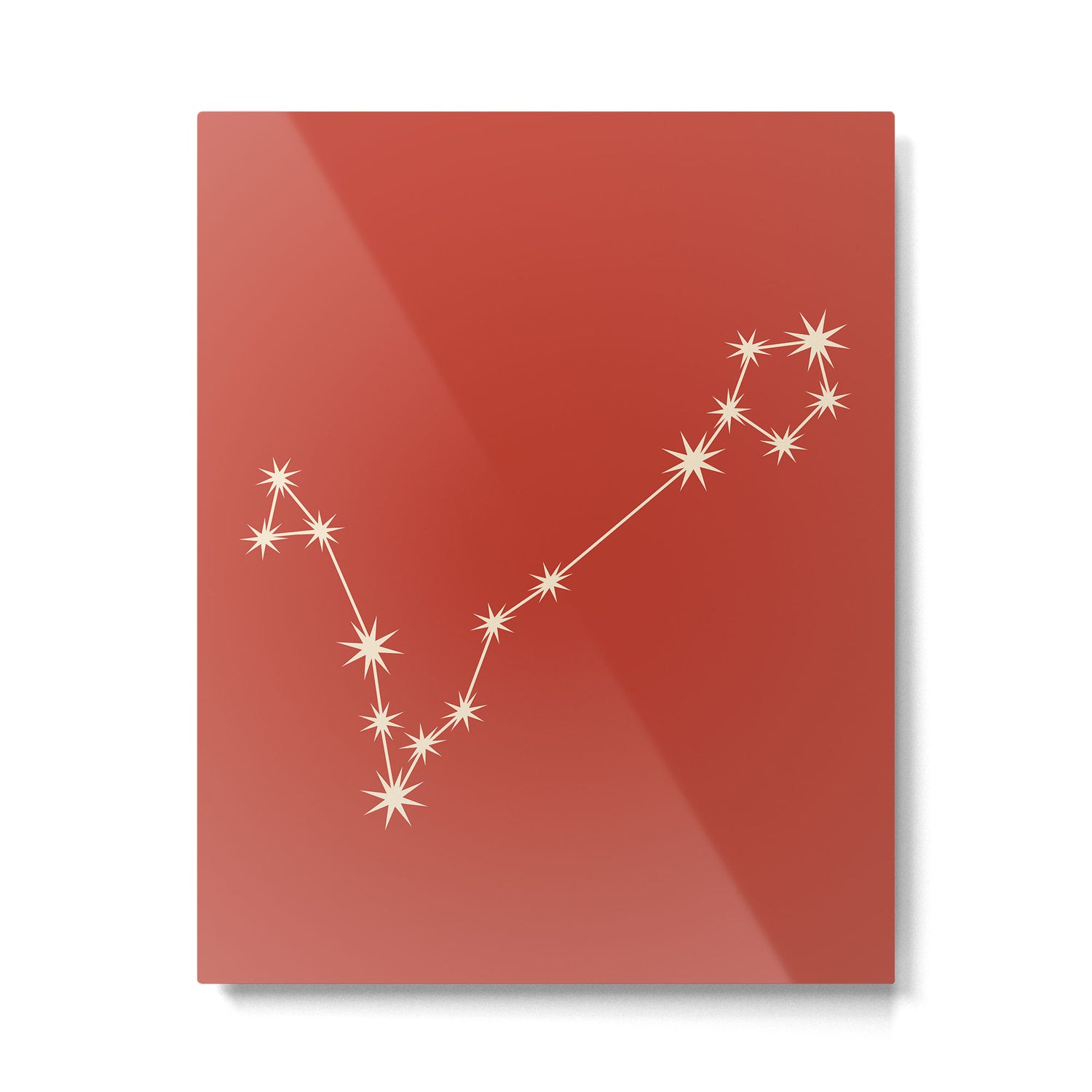 Pisces Zodiac Star Constellation Line Art Red Metal Print Gallery Image 6