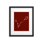 Pisces Zodiac Star Constellation Line Art Ruby Red Framed Art Print Gallery Image 6