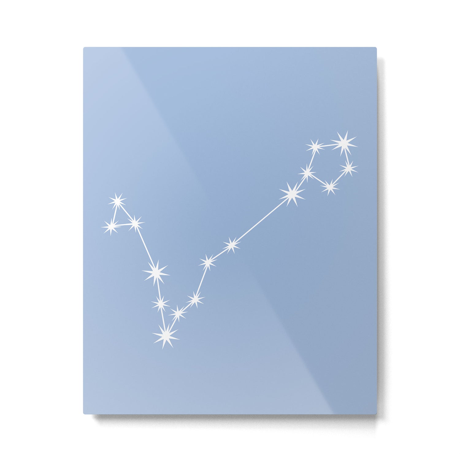 Pisces Zodiac Star Constellation Line Art Sky Blue Metal Print Gallery Image 6