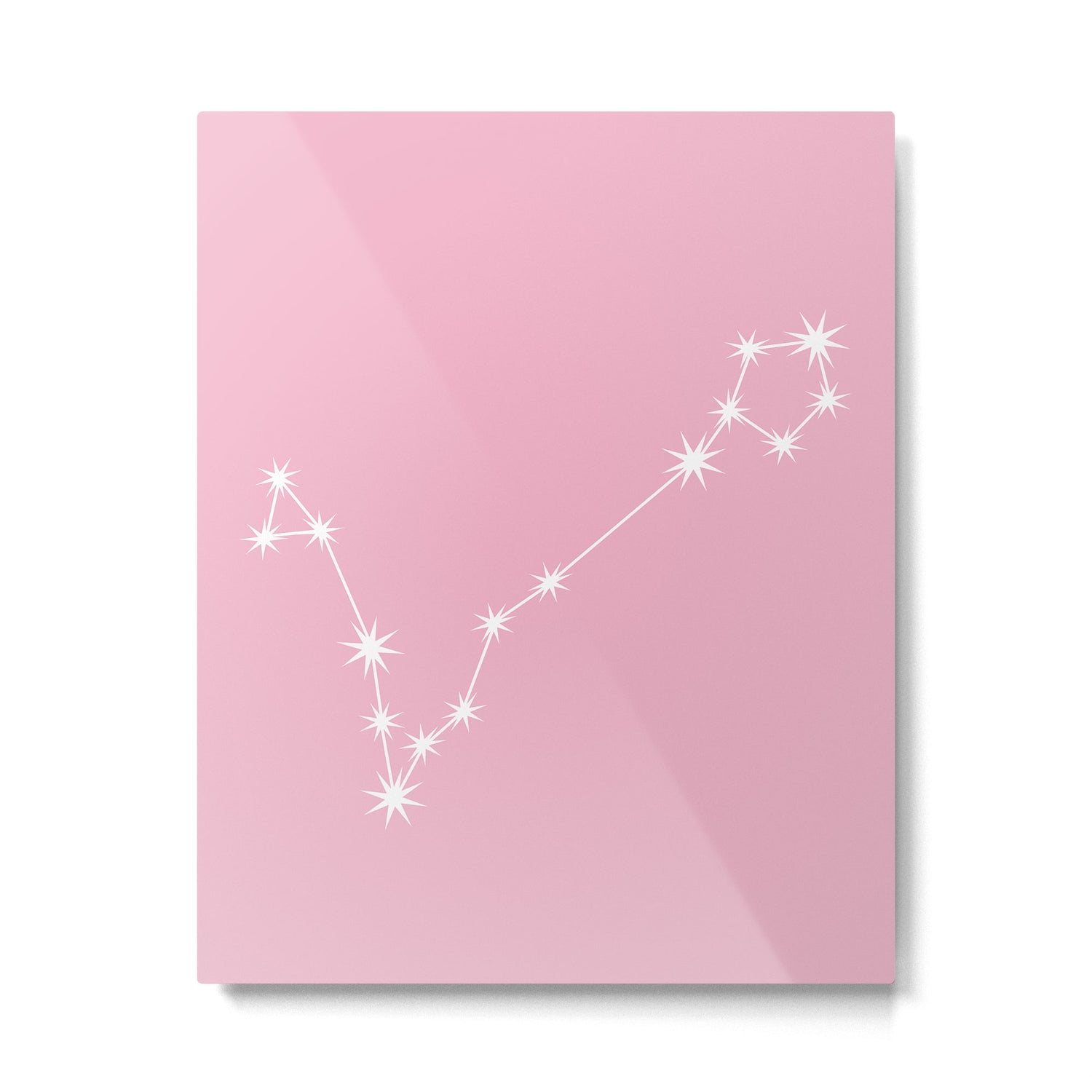 Pisces Zodiac Star Constellation Line Art Soft Pink Metal Print Gallery Image 6
