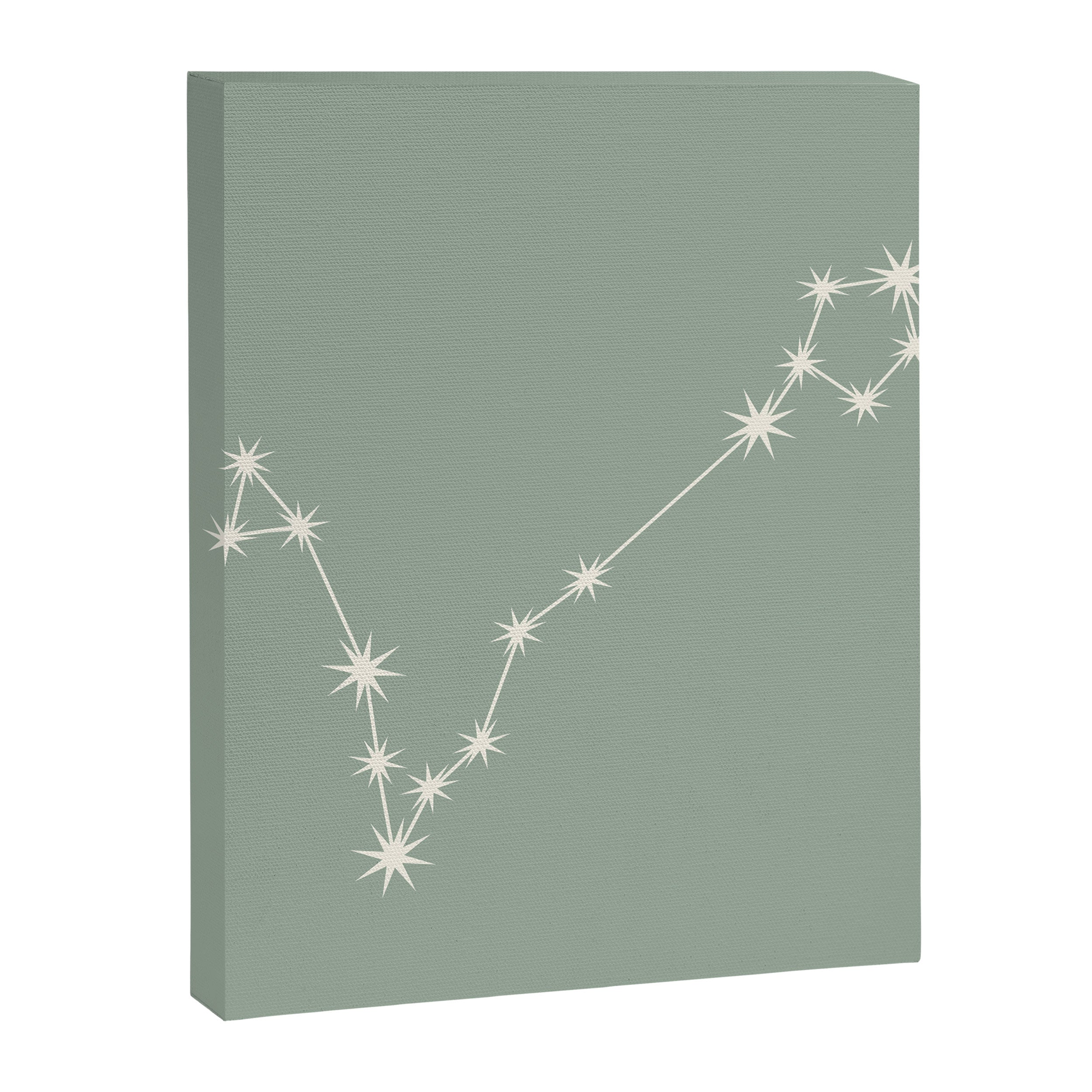 Pisces Zodiac Star Constellation Line Art Soft Sage Canvas Print Gallery Image 8