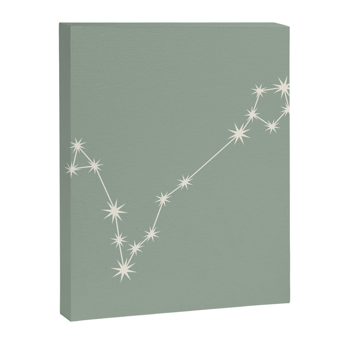 Pisces Zodiac Star Constellation Line Art Soft Sage Canvas Print Gallery Image 1