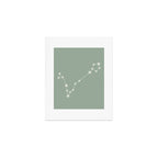 Pisces Zodiac Star Constellation Line Art Soft Sage Art Print Gallery Image 1