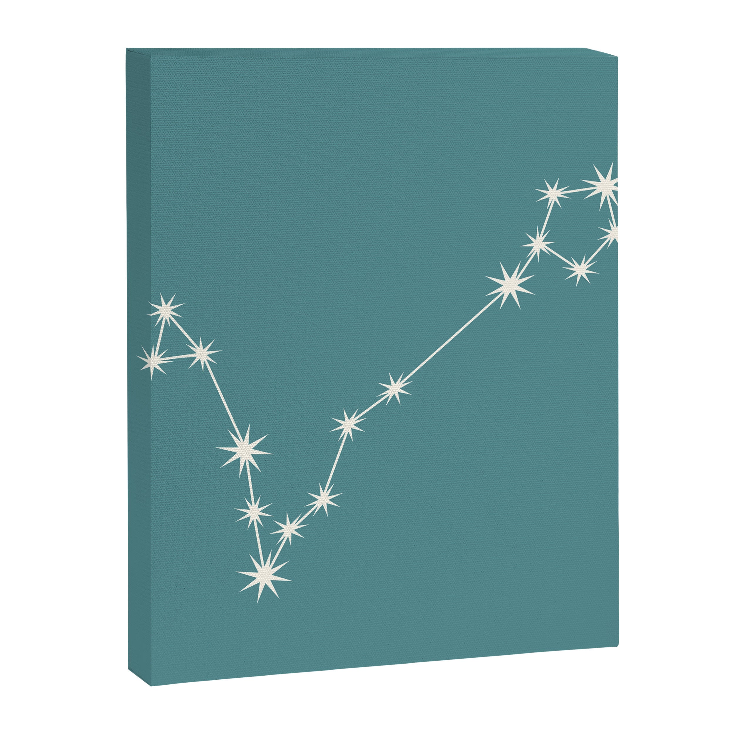 Pisces Zodiac Star Constellation Line Art Teal Canvas Print Gallery Image 8