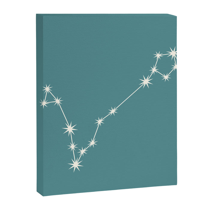 Pisces Zodiac Star Constellation Line Art Teal Canvas Print Gallery Image 1