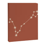 Pisces Zodiac Star Constellation Line Art Terracotta Red Canvas Print Gallery Image 8