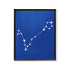 Pisces Zodiac Star Constellation Line Art Vibrant Blue Framed Canvas Print Gallery Image 8