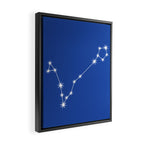 Pisces Zodiac Star Constellation Line Art Vibrant Blue Framed Canvas Print Gallery Image 2