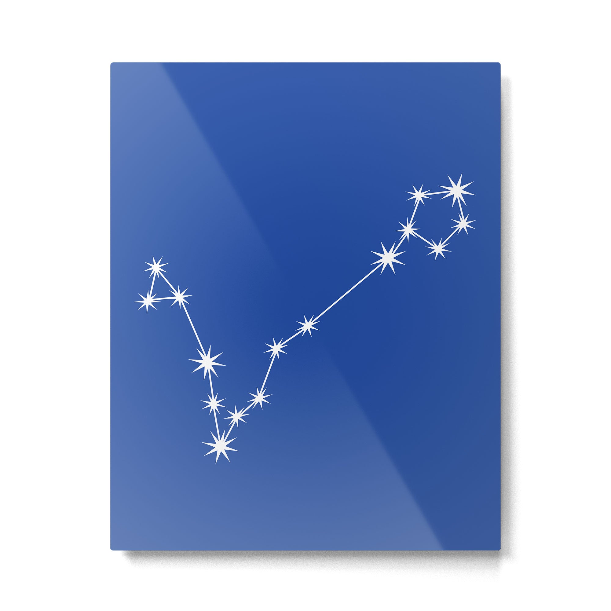 Pisces Zodiac Star Constellation Line Art Vibrant Blue Metal Print Gallery Image 6