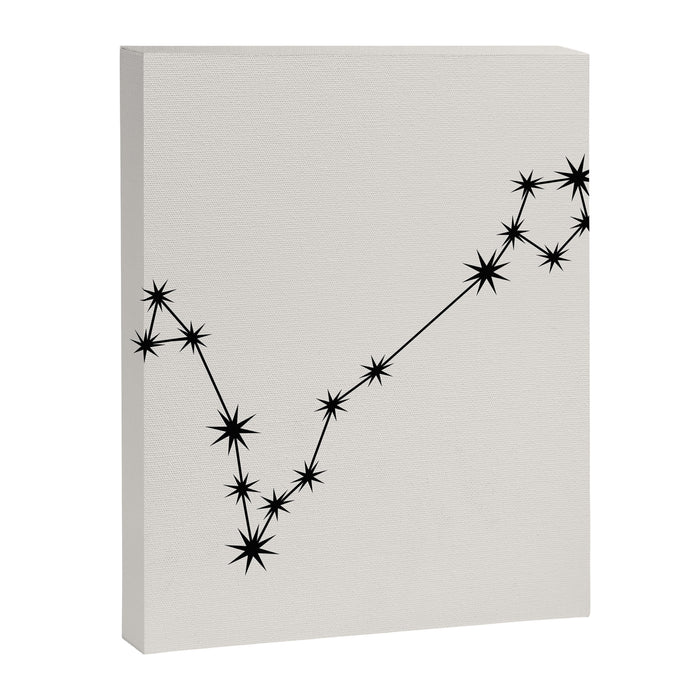 Pisces Zodiac Star Constellation Line Art White Canvas Print Gallery Image 1