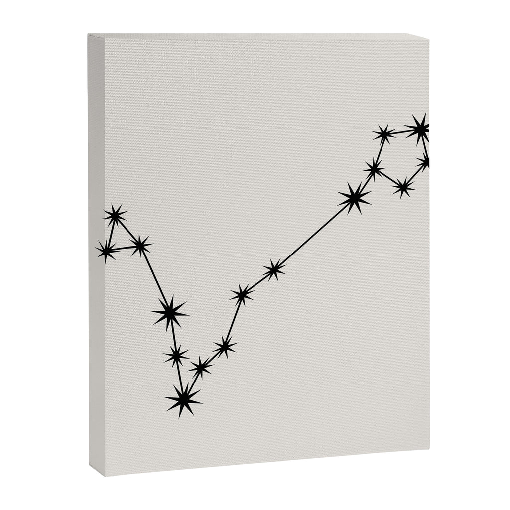 Pisces Zodiac Star Constellation Line Art White Canvas Print Gallery Image 8