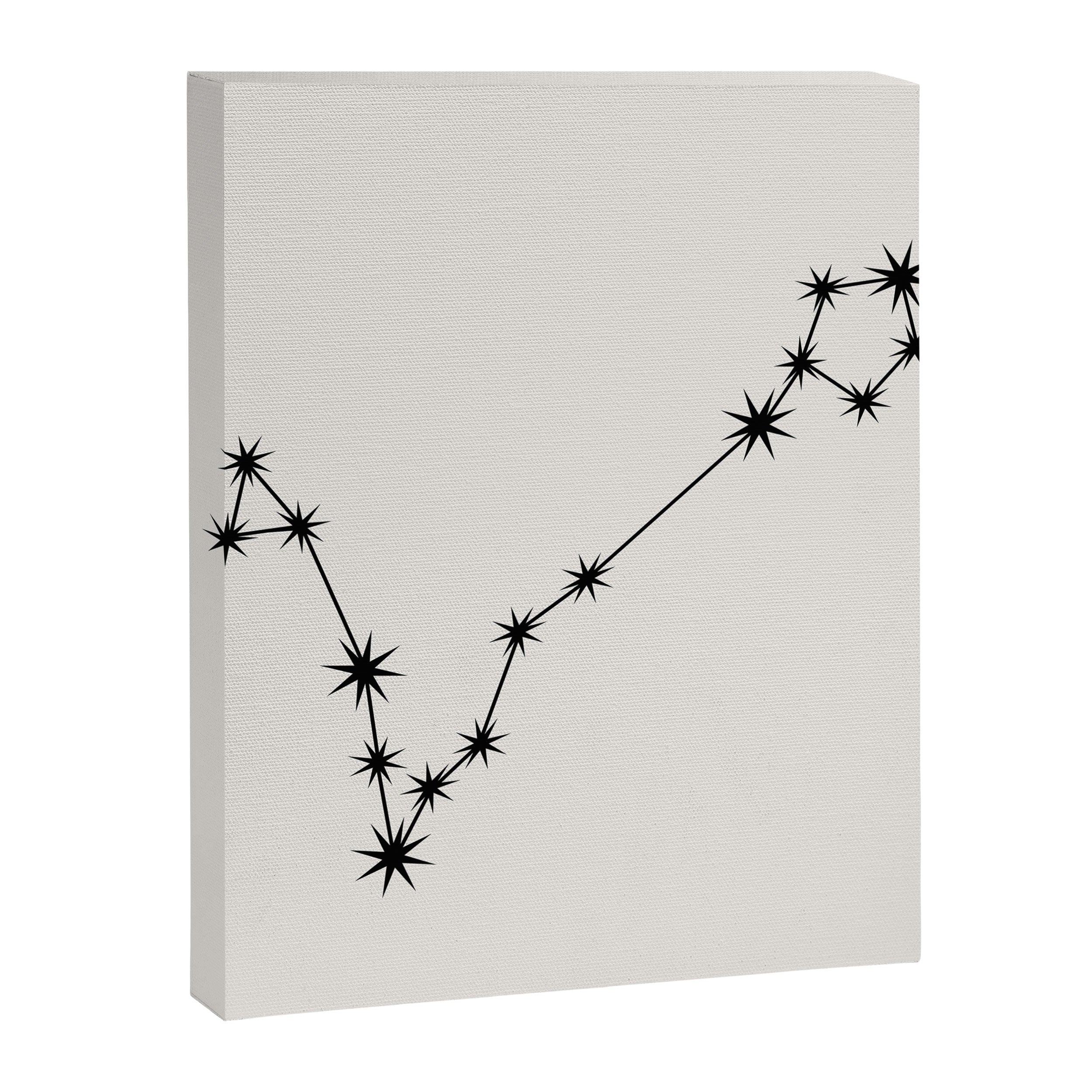 Pisces Zodiac Star Constellation Line Art White Canvas Print Gallery Image 8