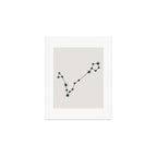 Pisces Zodiac Star Constellation Line Art White Art Print Gallery Image 1