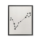 Pisces Zodiac Star Constellation Line Art White Framed Canvas Print Gallery Image 8