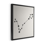 Pisces Zodiac Star Constellation Line Art White Framed Canvas Print Gallery Image 2