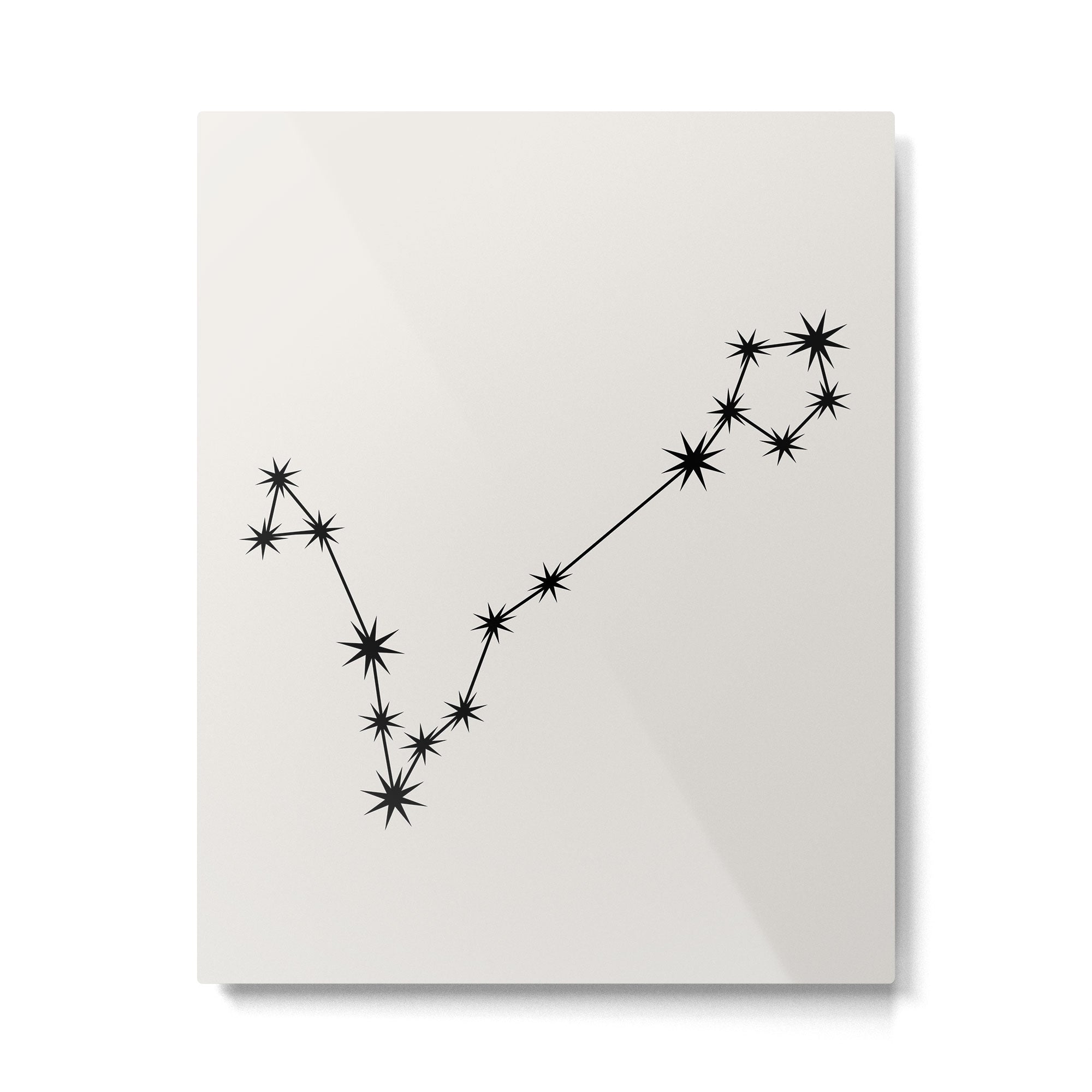 Pisces Zodiac Star Constellation Line Art White Metal Print Gallery Image 6