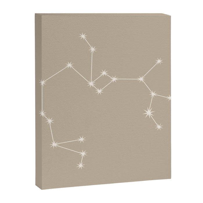 Sagittarius Zodiac Star Constellation Line Art Beige Canvas Print Gallery Image 1