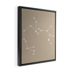 Sagittarius Zodiac Star Constellation Line Art Beige Framed Canvas Print Gallery Image 2