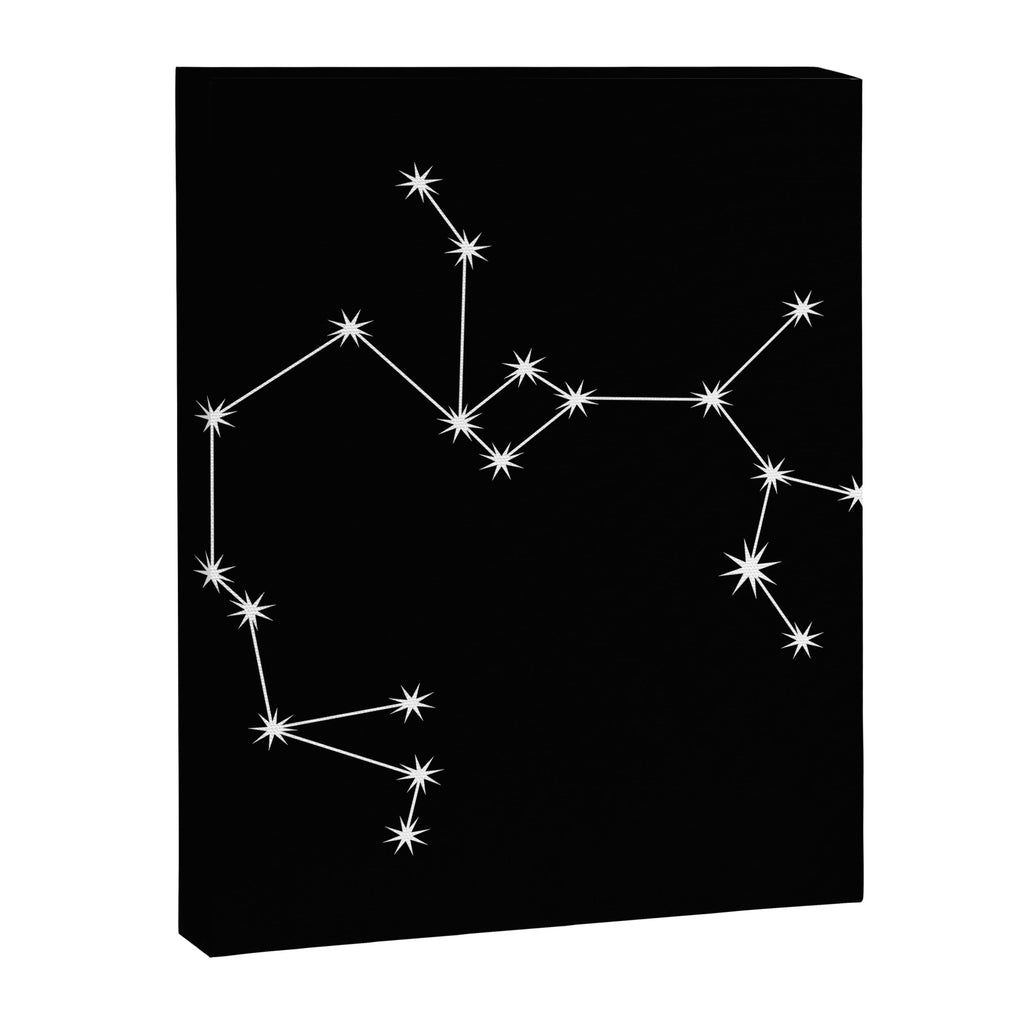 Sagittarius Zodiac Star Constellation Line Art Black Canvas Print Gallery Image 8