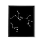 Sagittarius Zodiac Star Constellation Line Art Black Framed Canvas Print Gallery Image 8