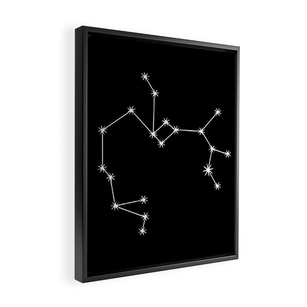 Sagittarius Zodiac Star Constellation Line Art Black Framed Canvas Print Gallery Image 2