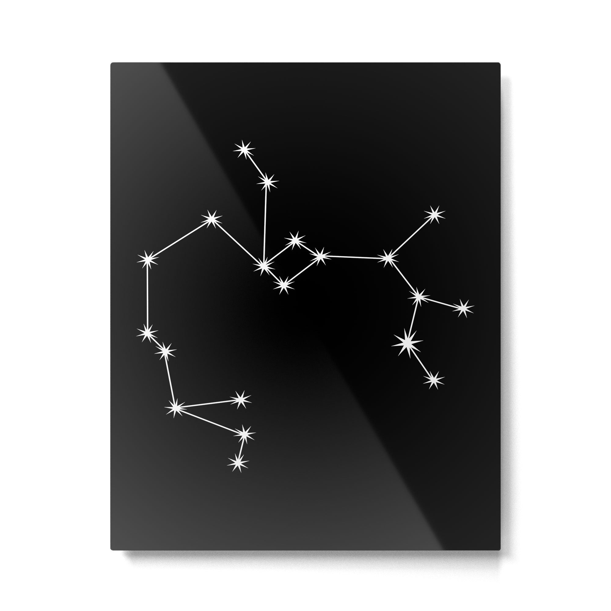 Sagittarius Zodiac Star Constellation Line Art Black Metal Print Gallery Image 6