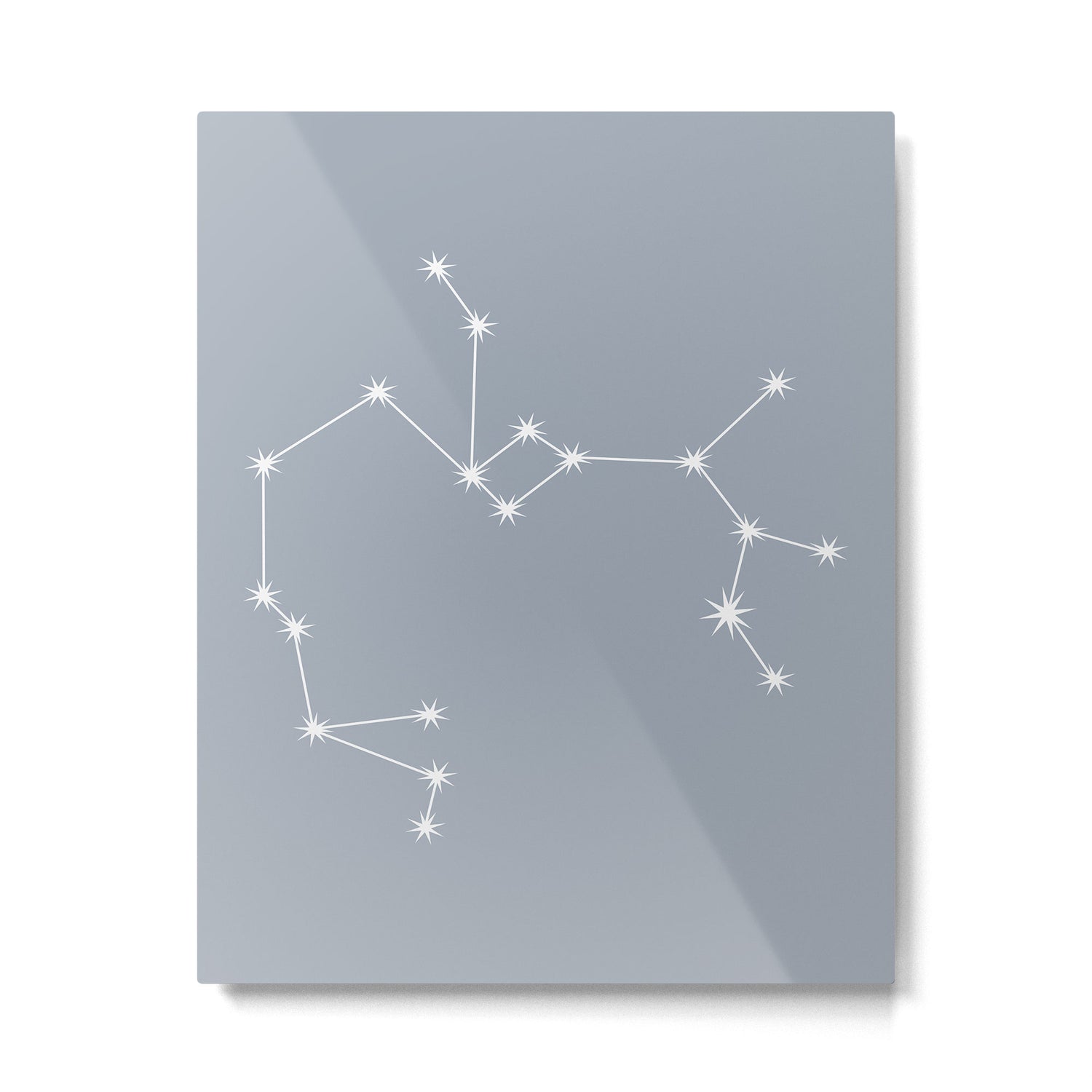 Sagittarius Zodiac Star Constellation Line Art Blue Grey Metal Print Gallery Image 6