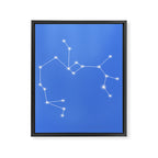 Sagittarius Zodiac Star Constellation Line Art Bright Blue Framed Canvas Print Gallery Image 8