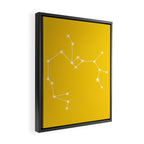 Sagittarius Zodiac Star Constellation Line Art Bright Yellow Framed Canvas Print Gallery Image 2