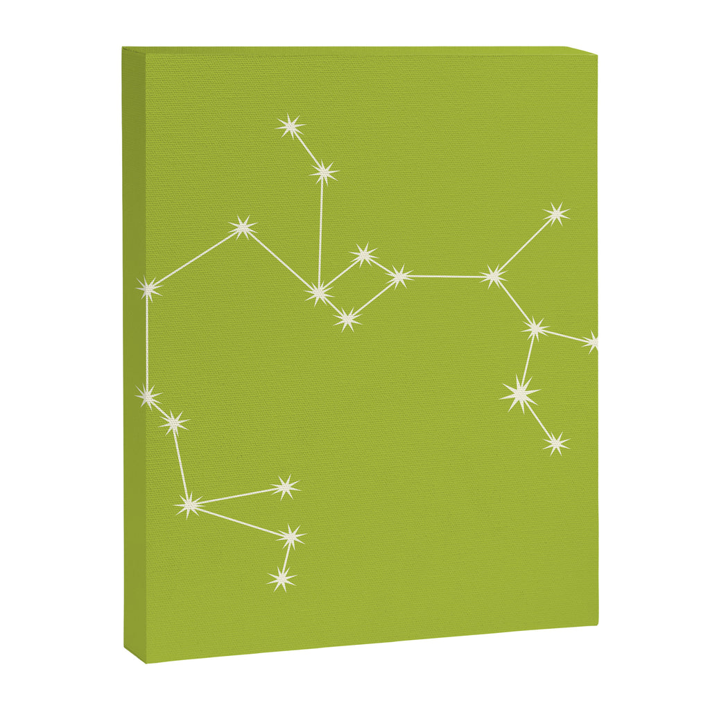Sagittarius Zodiac Star Constellation Line Art Chartreuse Green Canvas Print Gallery Image 8