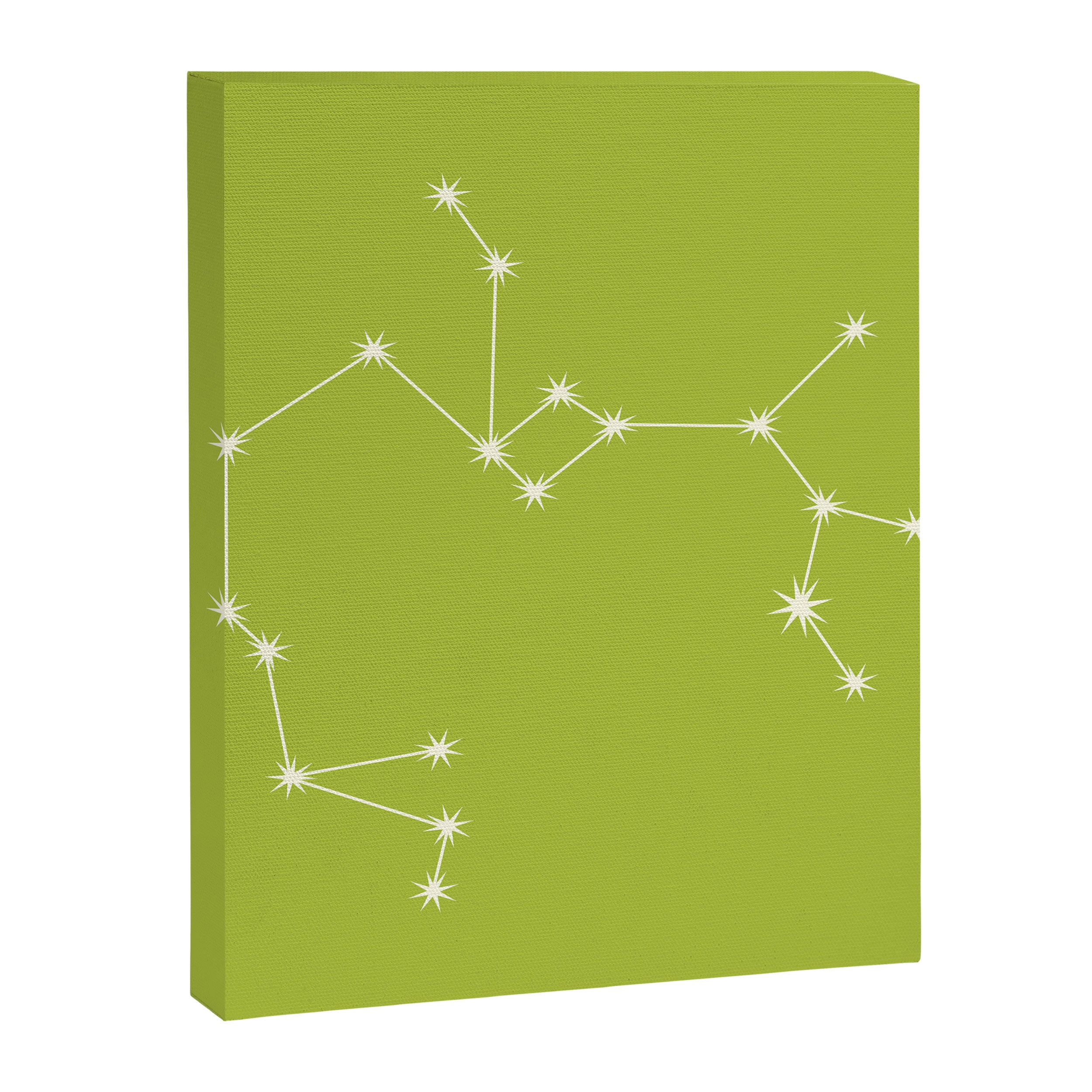 Sagittarius Zodiac Star Constellation Line Art Chartreuse Green Canvas Print Gallery Image 8