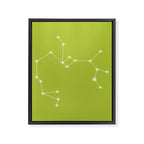 Sagittarius Zodiac Star Constellation Line Art Chartreuse Green Framed Canvas Print Gallery Image 8