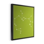 Sagittarius Zodiac Star Constellation Line Art Chartreuse Green Framed Canvas Print Gallery Image 2