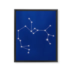 Sagittarius Zodiac Star Constellation Line Art Dark Blue Framed Canvas Print Gallery Image 8