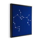 Sagittarius Zodiac Star Constellation Line Art Dark Blue Framed Canvas Print Gallery Image 2