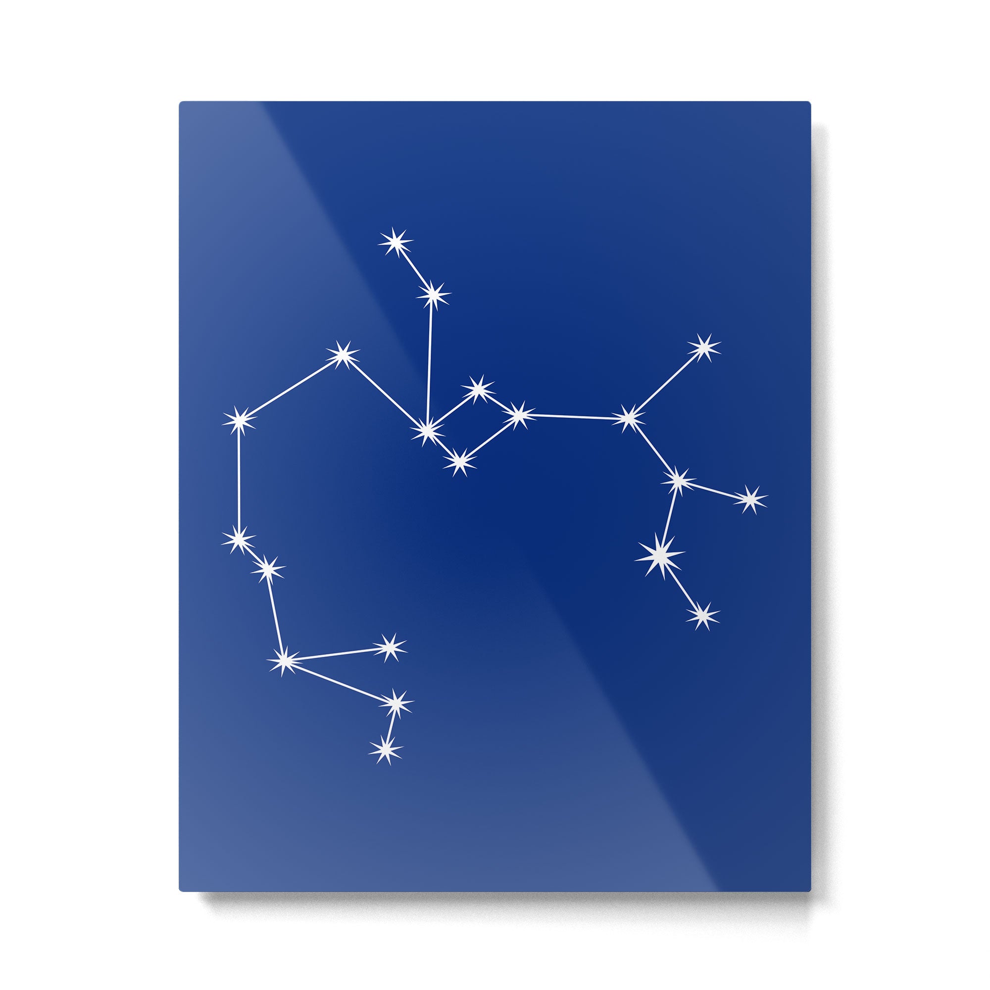 Sagittarius Zodiac Star Constellation Line Art Dark Blue Metal Print Gallery Image 6
